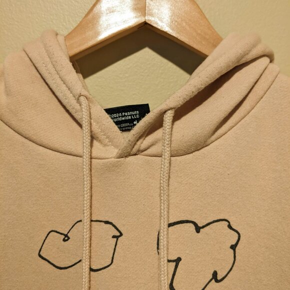 Peanuts Snoopy Beige Tan Graphic Hoodie Men Large - Picture 8 of 12